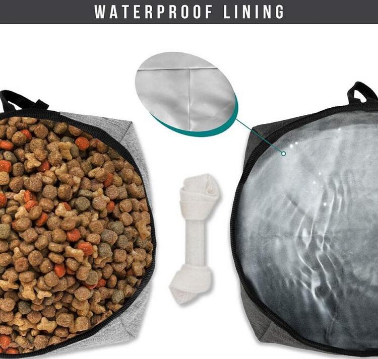Nouveau pliable pliable personnalisé sacs d'alimentation pour chien conteneur de nourriture bol d'eau pour animaux de compagnie sac de voyage pour chien