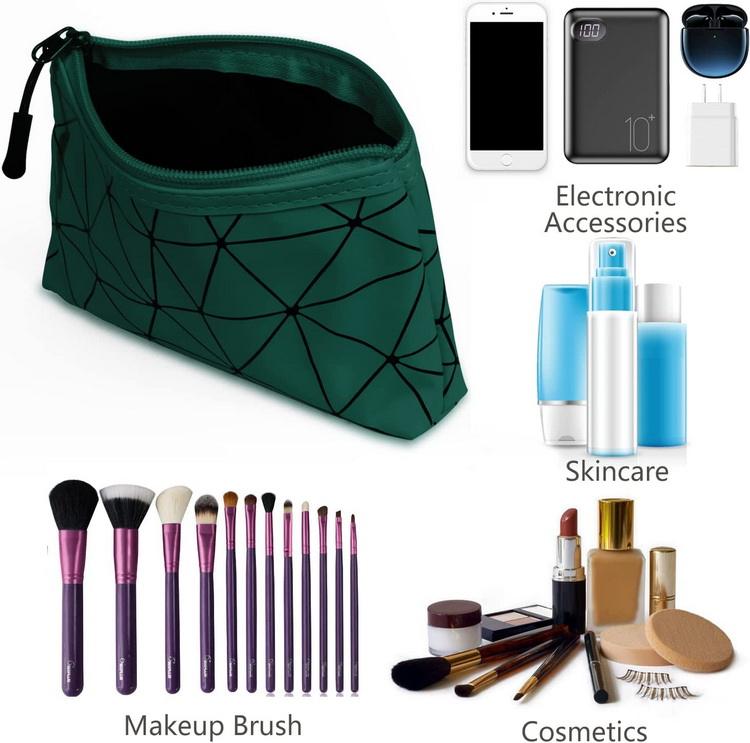 Pochette de sac cosmétique nouvellement conçue en trois dimensions en cuir PU sacs de maquillage cosmétique de luxe trousse de toilette de voyage de marque privée