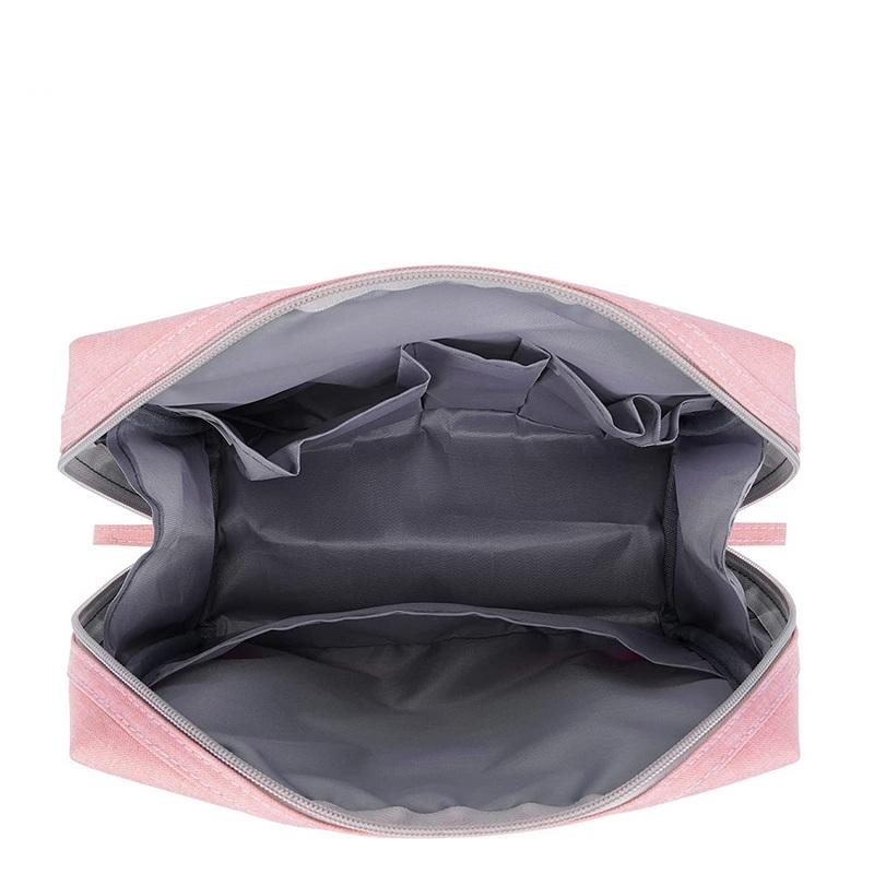 Sacs de rangement cosmétiques de voyage de mode rose ou trousse de toilette Logo personnalisé organisateur de maquillage avec fermeture à glissière et pochettes pour femme