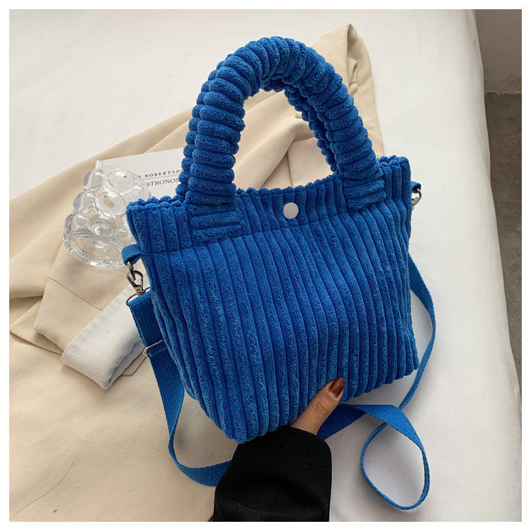 Femme velours côtelé Designer sac fourre-tout femmes épaule messager sac à main téléphone portable sac doux Shopping Shopper sac sac à main