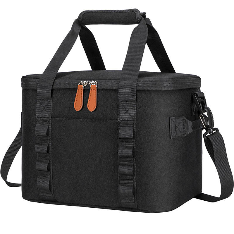 Noir Portable plage pique-nique randonnée isolation alimentaire stockage thermique organisateur sacs isolés sac isotherme