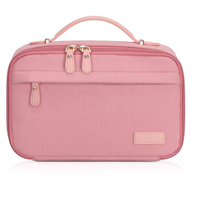 Multifonctionnel Portable Rose Voyage Maquillage Outil Organisateur Personnalisé Make Up Sacs Trousse De Toilette Pour Les Femmes Avec Poignée