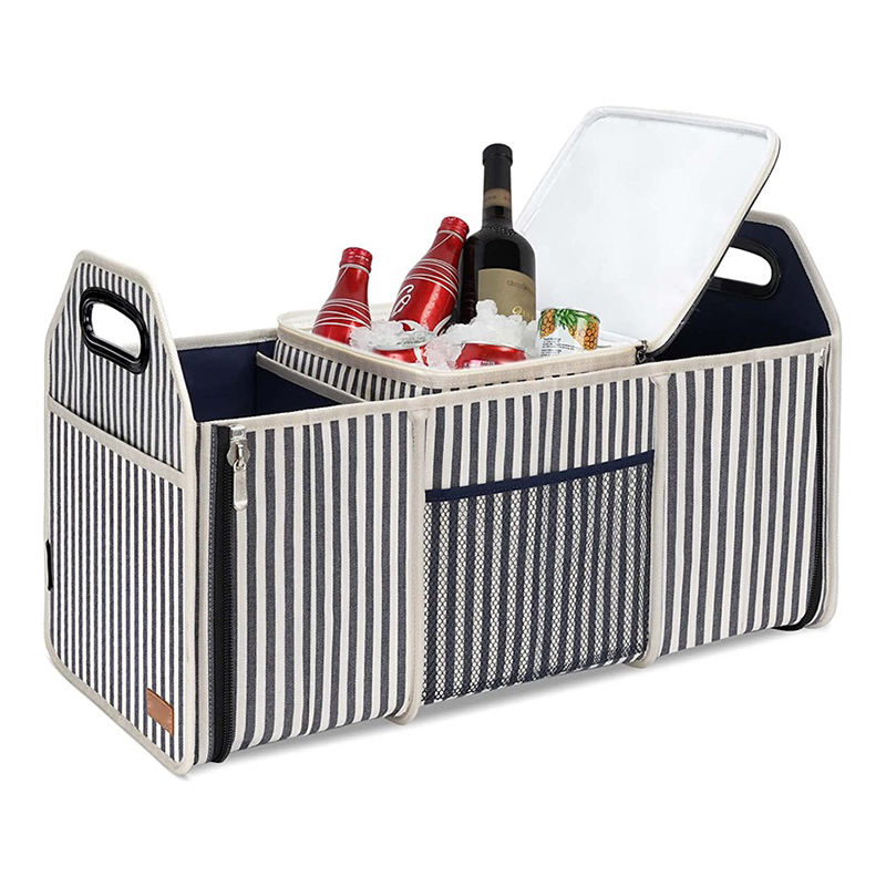 Organisateur de coffre de voiture personnalisé et organisateur de rangement pliant de voiture de stockage avec refroidisseur Suv coffre cible boîte à outils sac