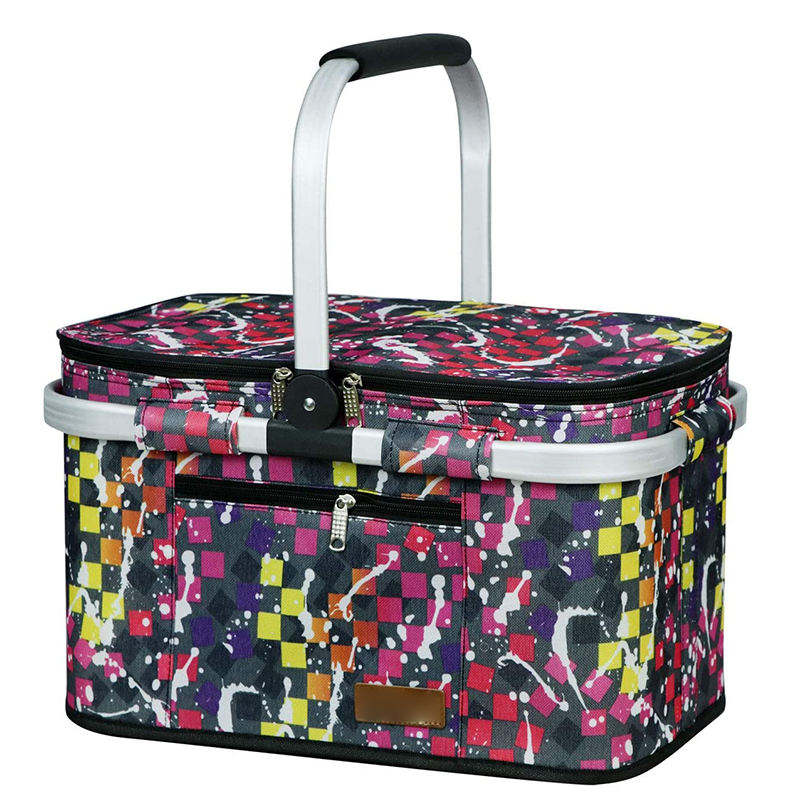Panier de pique-nique isolé pour camping, paniers de pique-nique avec logo personnalisé pour la plage
