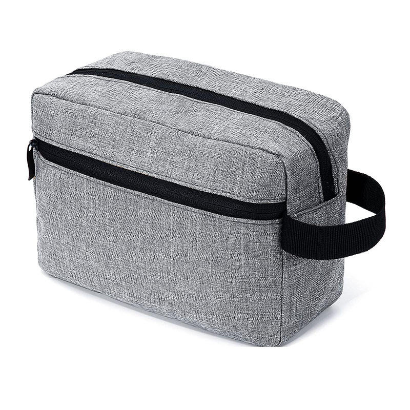 Voyage gris Nylon couleur personnalisée maquillage stockage fermeture éclair organisateur maquillage outil sac Dopp Kit trousses de toilette