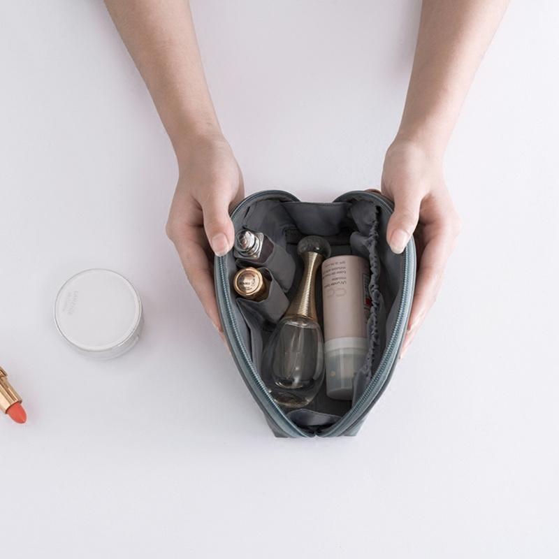 Nouvelle conception de sacs de toilette de trousse de maquillage cosmétique de voyage en forme de coquillage avec pochette