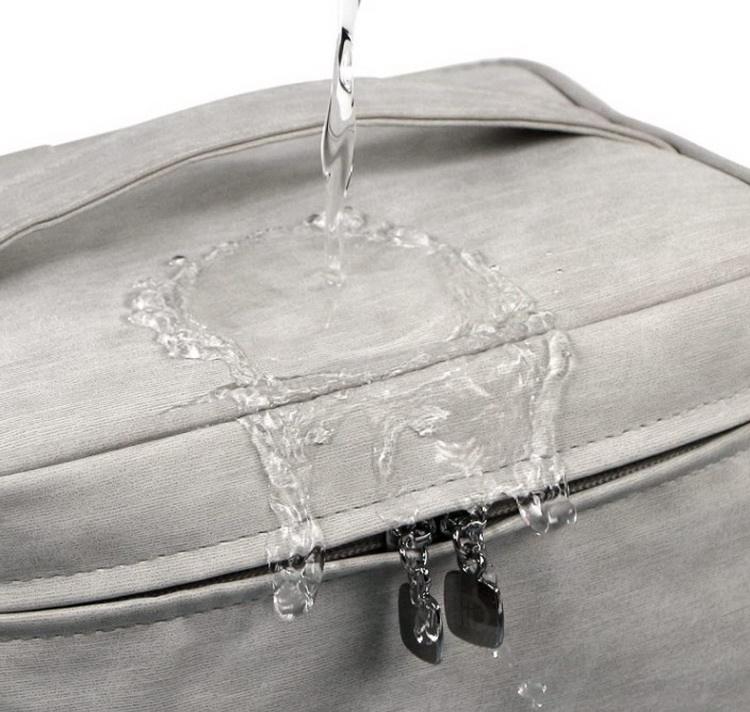 Polyester gris personnalisé sous étiquette privée sac cosmétique trousse de toilette pinceaux de maquillage sacs en voyage pour le stockage des outils de maquillage