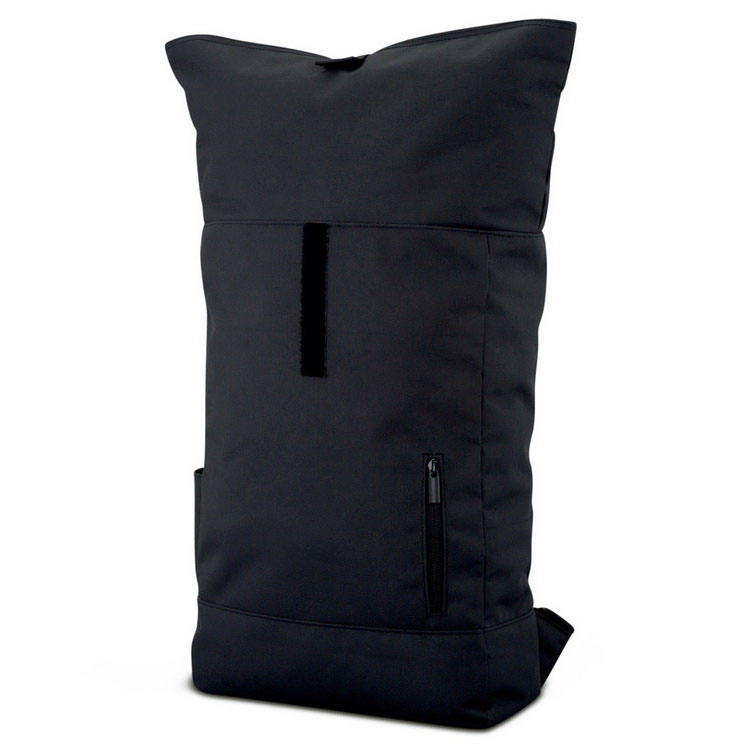 Fabriqué en usine noir recyclé rpet roll top sac à dos mode retrousser sac à dos de voyage sac à dos