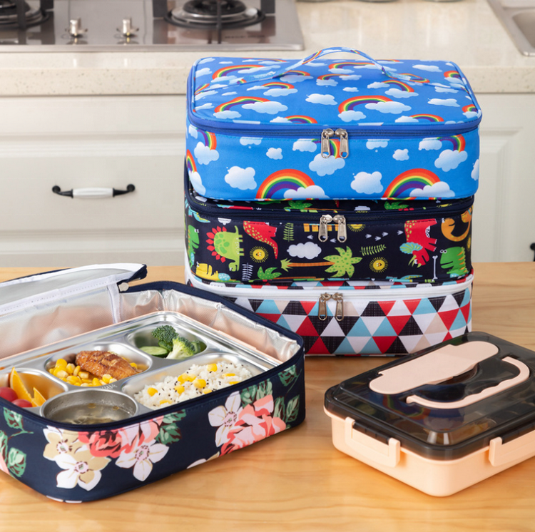 Motif personnalisé enfants sac à lunch pour l'école voyage portable boîte à lunch organisateur thermique étanche fourre-tout sac à lunch