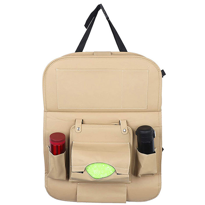 Organisateur de siège de voiture étanche Organisateur de siège arrière pour enfants et organisateur de coffre de siège de voiture pour bébé avec plateau